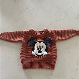 Disney Kids Sweater - Rust with Mickey Mouse Patch